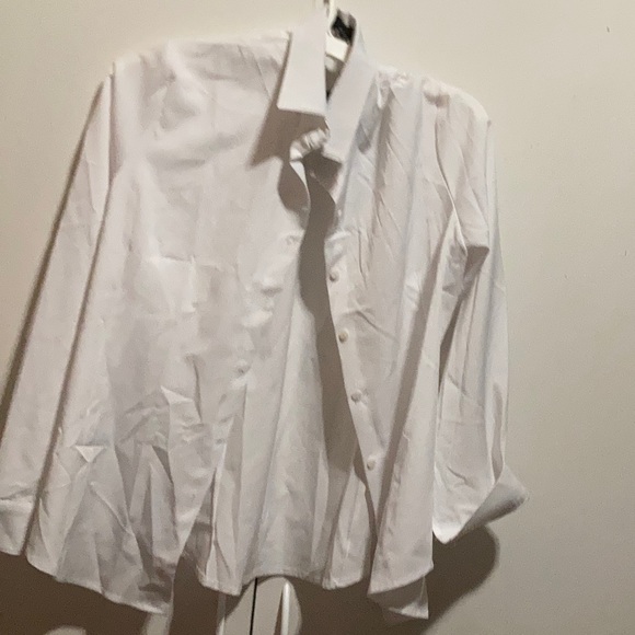 Women's Long Sleeve White Button Down - for work, dress up, formal / casual - Picture 2 of 16
